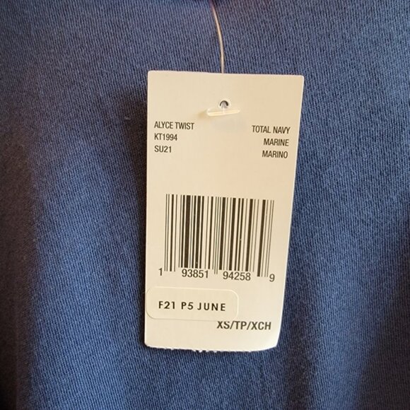 Navy Blue Buffalo David Bitton Women's Twist Puff Sleeve Top - Picture 6 of 10